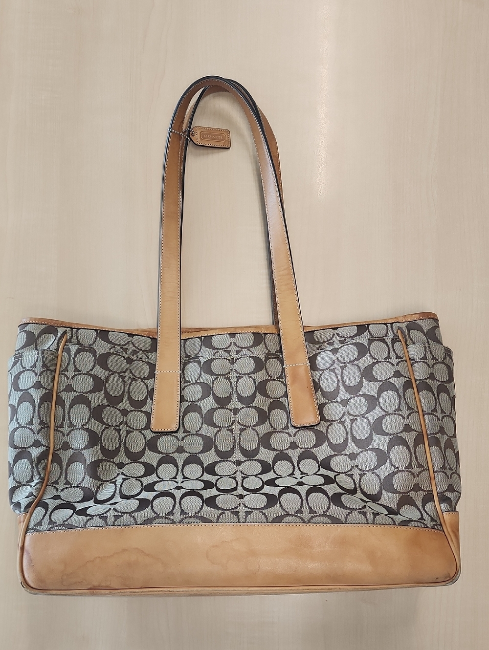 Vintage Coach Signature Gallery Zip Tote Bag